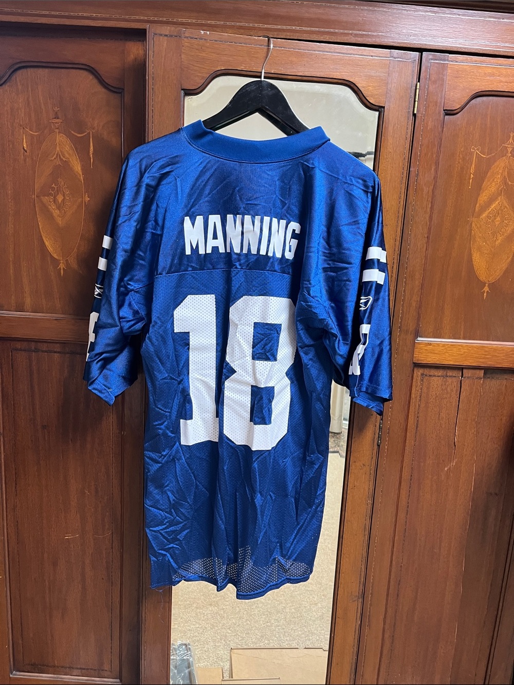 Reebok Blue Men’s Manning #18 Football Jersey